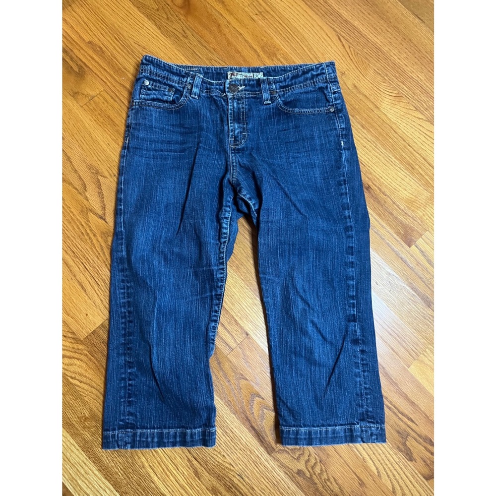 BKE Erin Stretch Denim Capris Medium Wash Cropped Jeans Size 30